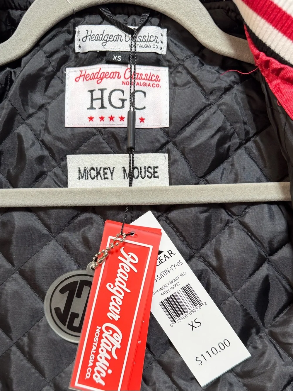 NWT Satin Size XS Headgear Classics Mickey Mouse Jacket